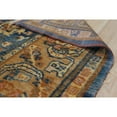thumbnail image 6 of EORC Blue Handmade Mohair Traditional Angora Oushak Rug, 8'11 x 9'1, 6 of 7