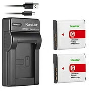 Kastar Battery X2 + Slim USB Charger for Sony NP-BG1 NP-FG1 Battery Sony Cybershot DSC-HX5V, DSC-HX9V, DSC-W30, DSC-W35, DSC-W50, DSC-W55, DSC-W70, DSC-W80, DSC-W290, DSC-H10, H20, H50, H55, H70,