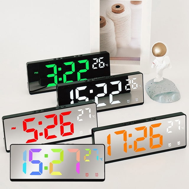 Vaidha Multifunctional Clock Living Room Wall Clock Home Decoration Digital Electronic Clock Silent Clock Temperature And Humidity Color Screen Clock