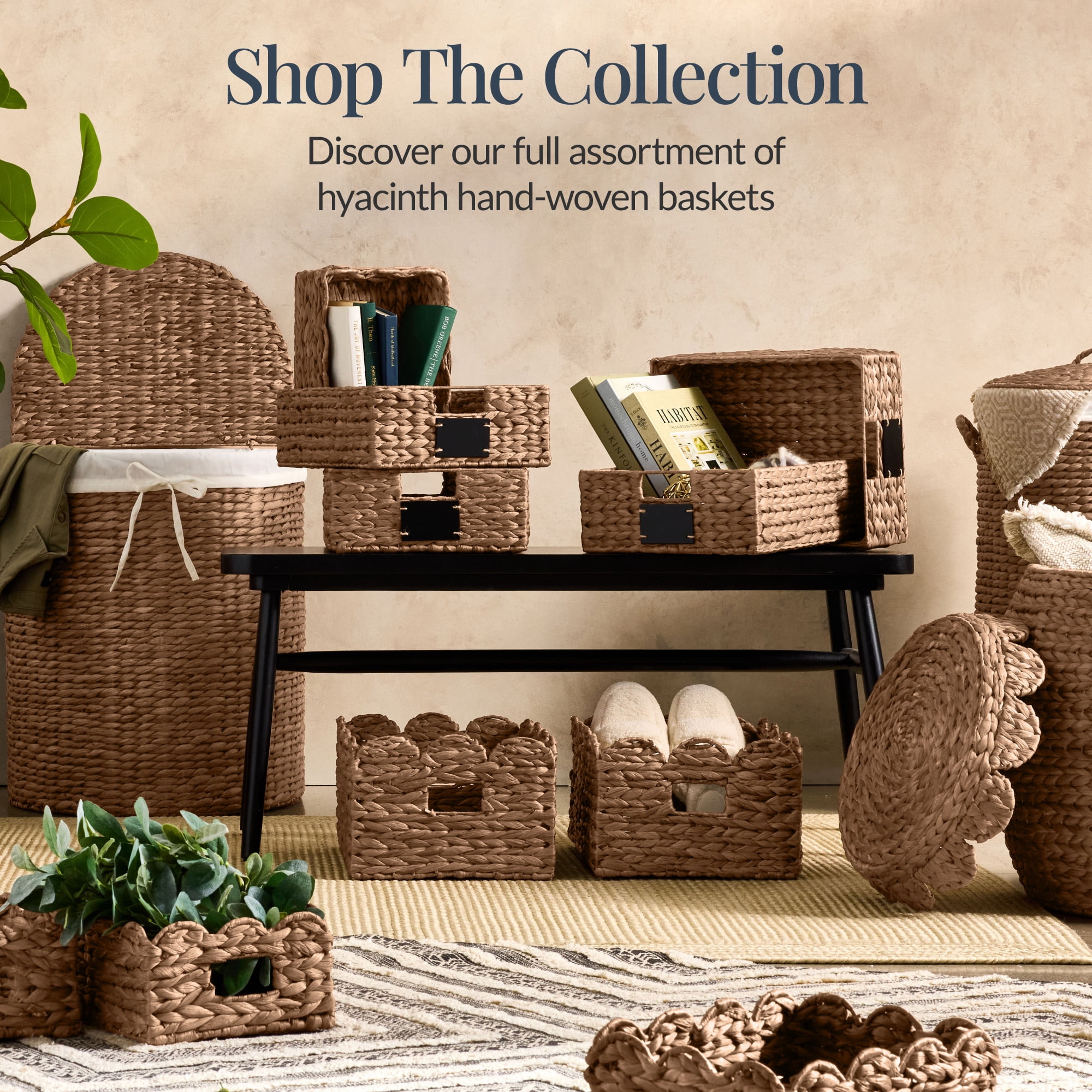 Best Choice Products 16x12 Scalloped Shelf Baskets, Woven Storage Bins, 2 Pack - Chestnut