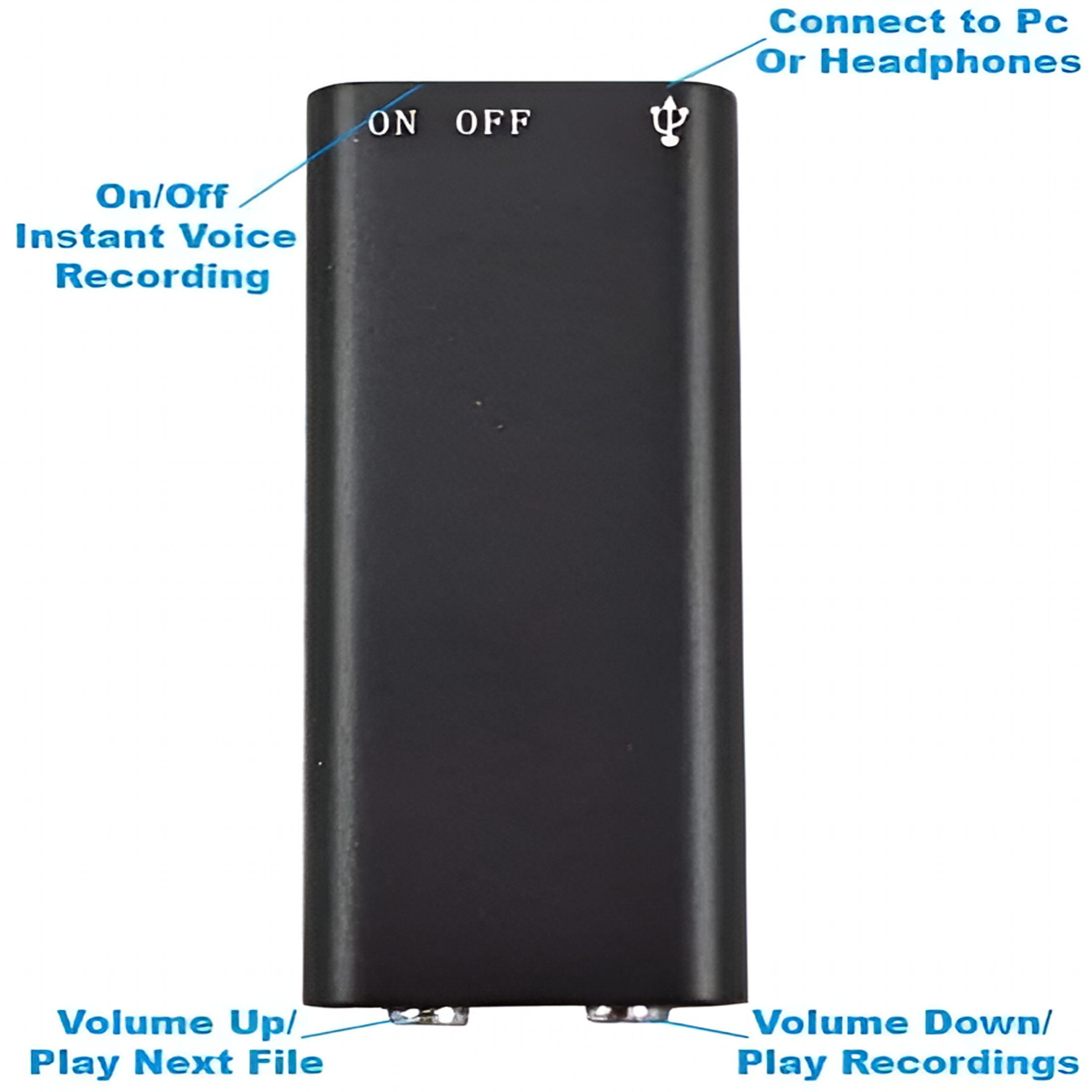 GJX Smallest Micro Voice Recorder with 90 Hours of Storage | One Touch Voice Recording | 8GB Internal Flash Memory Digital Audio Recorder | Fast 2 Hour Recharge (Black)
