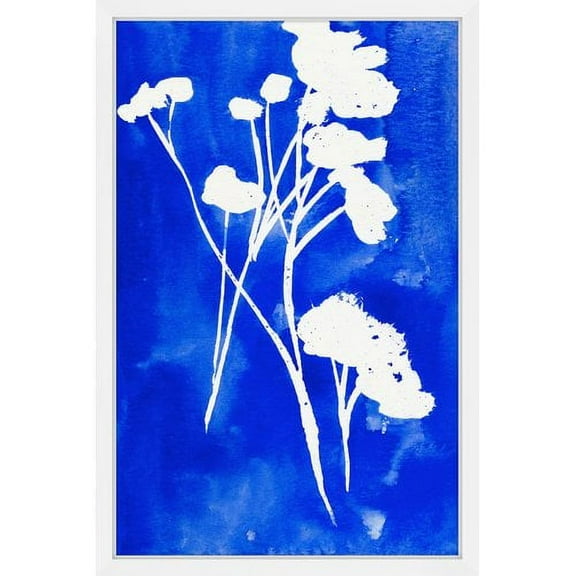 "Cyan Watercolor" Framed Painting Print