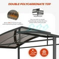 thumbnail image 4 of EAGLE PEAK 8x5 BBQ Grill Gazebo Outdoor Backyard Steel Frame Double-Tier Polycarbonate Hard Top Canopy with Shelves Serving Tables, 4 of 8