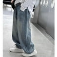 thumbnail image 6 of SUYIDA Boys Straight Leg Wranglers 2025 Loose Pants Wide Leg Baggy Jeans Elastic Waist Denim Pants Casual Trousers With Pockets, 6 of 6