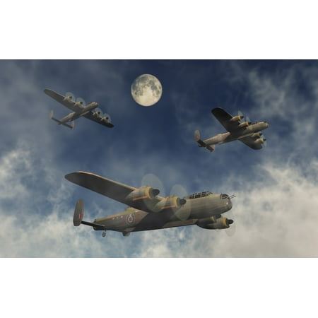 - A formation of British Avro Lancaster bombers Poster Print by Mark StevensonStocktrek Images