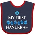 thumbnail image 3 of Inktastic My 1st Hanukkah Dreidels in Blue with Star of David Boys or Girls Baby Bib, 3 of 4