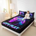 thumbnail image 4 of Manfei Gamer Gaming Queen Sheet Sets,Modern Gamepad Flat Sheet,Purple Bcircular Dot Queen Fitted Sheet For Teens,Breathable Home Decor,4 Pieces, 4 of 7