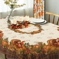 thumbnail image 4 of Thanksgiving Turkey Tablecloth Vintage Fall Pumpkin Table Cloth for Kitchen Decoration - 60" X 102" Oval, 4 of 7