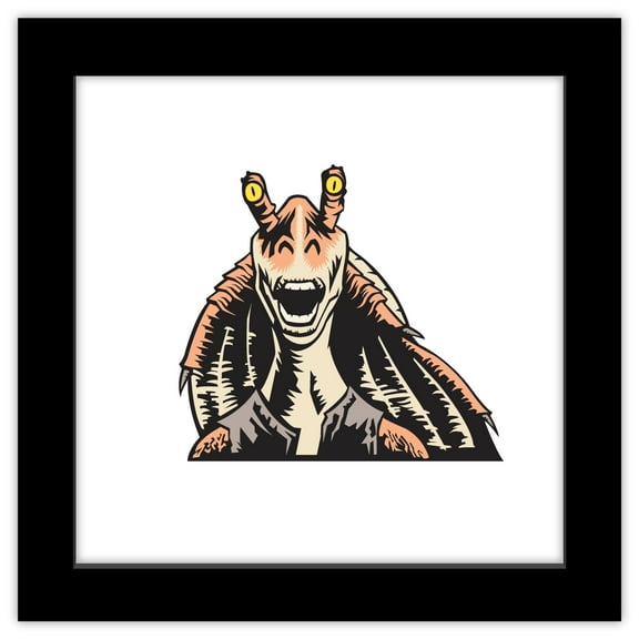 Gallery Pops Star Wars: The Phantom Menace - Jar Jar Binks Portrait Wall Art, Black Framed Version, 12" x 12"