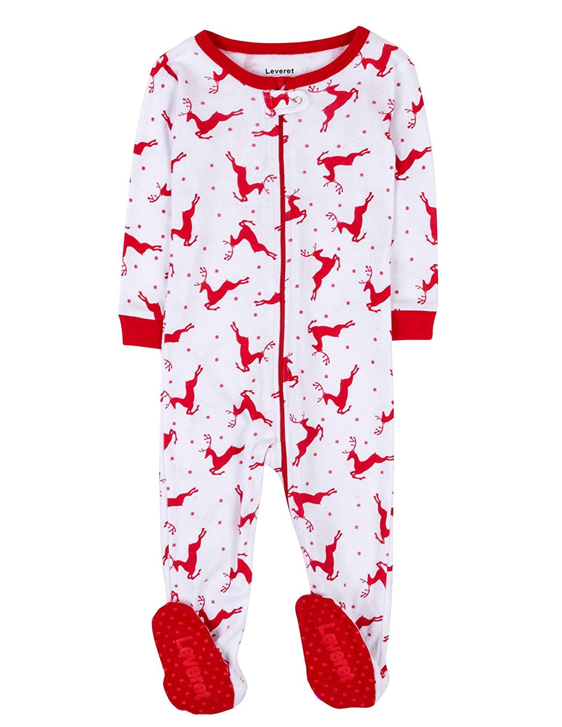 Leveret Baby Boys Girls Christmas Footed Pajamas Sleeper 100 Cotton