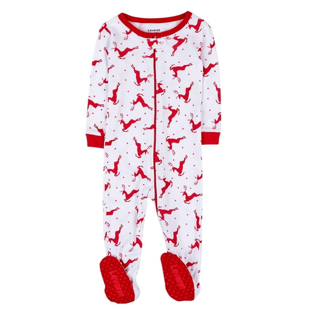 Leveret Baby Boys Girls Christmas Footed Pajamas Sleeper 100 Cotton