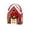 Red House with Green Roof Style, variant on Christmas Cottage Gift Box with Handle Paper House Treat Box for Candy and Cookies