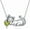 August - Peridot, variant on Cat Necklace with Birthstone 925 Sterling Silver Cat Pendant Necklace Gift for Women