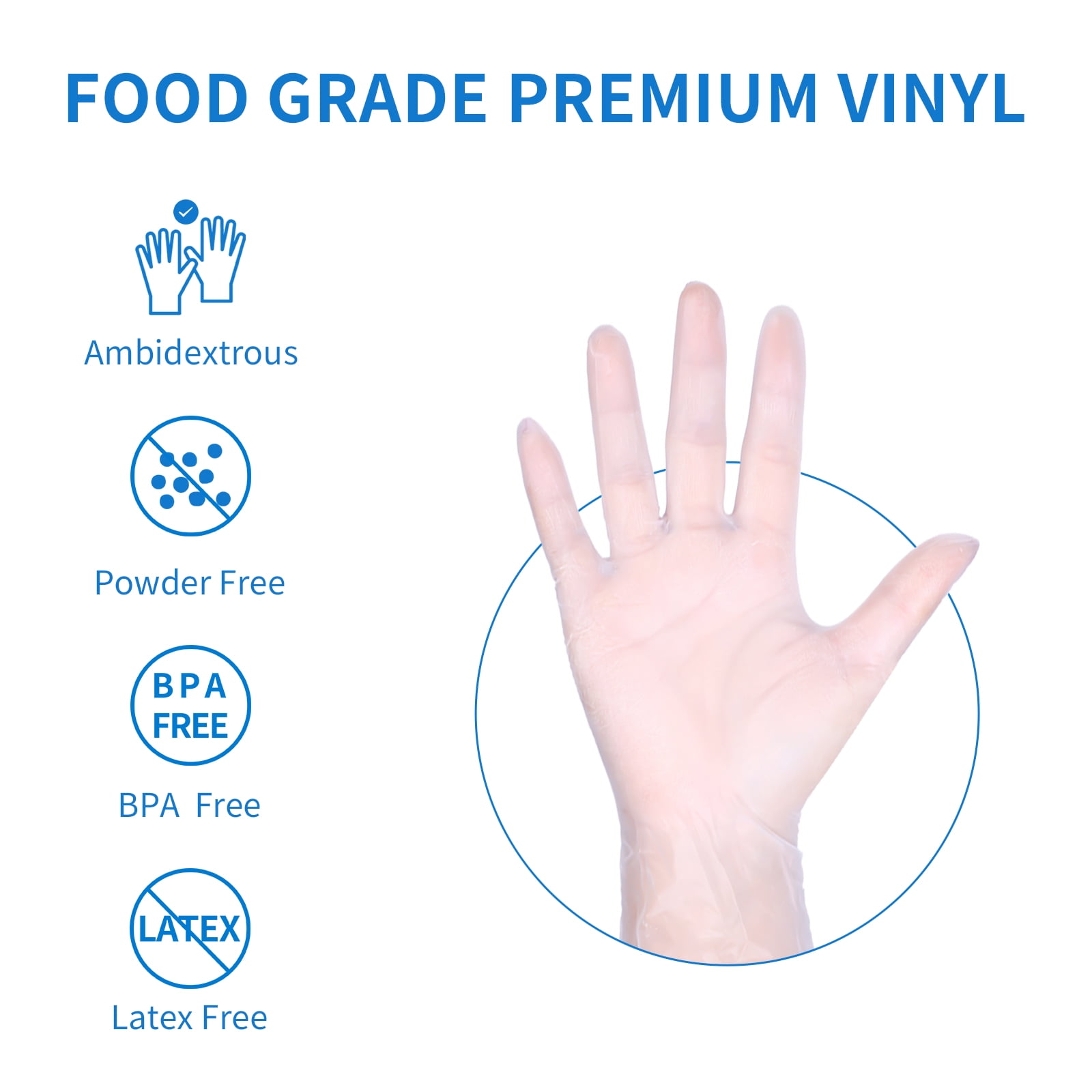 EDI Disposable Small Vinyl Gloves  - Powder-Free, Latex-Free 400