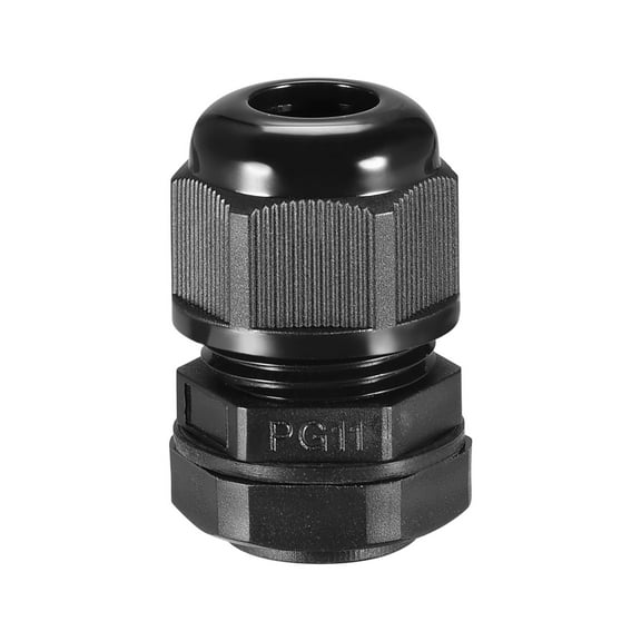 PG11 Cable Gland 6 Holes Waterproof IP68 Nylon Joint Adjustable Locknut for 1.4-2.1mm Dia
