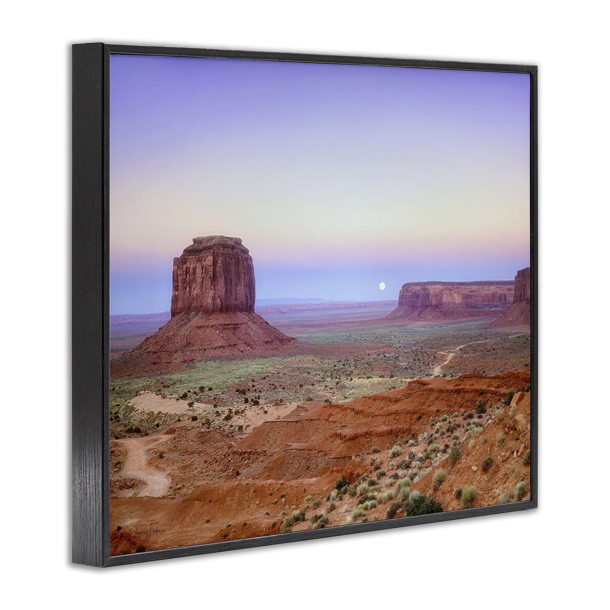 Stupell Industries Moonrise Over Monument Valley Black Framed Giclee Art, design by Dennis Frates