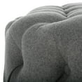 thumbnail image 4 of SAFAVIEH Charlene Modern Glam Solid Tufted Cocktail Ottoman, Grey, 4 of 8