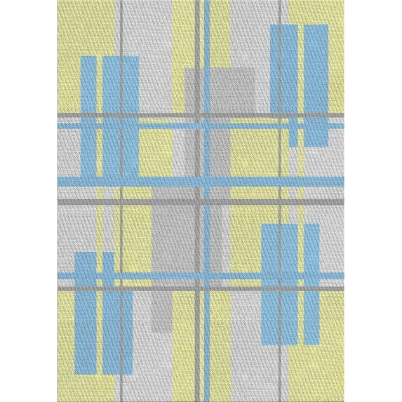 Ahgly Company Indoor Rectangle Patterned Silver Gray Novelty Area Rugs, 5' x 8'