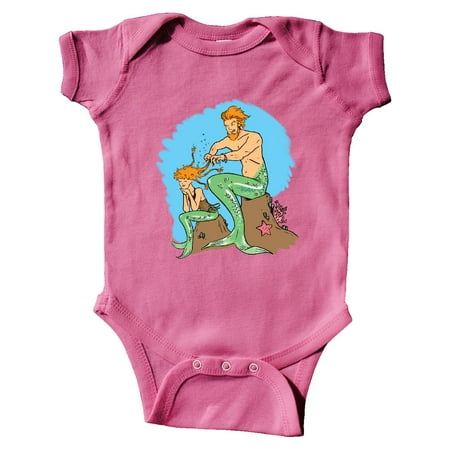 

Inktastic Mer Dad and Daughter Braiding Radiant Red Hair Gift Baby Boy or Baby Girl Bodysuit