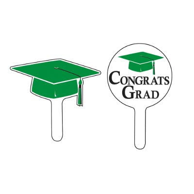 Mortarboard Graduation Cupcake Picks (Green