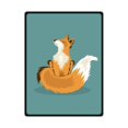 thumbnail image 1 of RYLABLUE Fox Close Eyes Beautiful Tail Fleece Blanket Throws 58x80 inches, 1 of 3