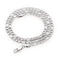 thumbnail image 3 of 4.5mm High-Polished Stainless Steel Flat Figaro Chain Necklace, 24 inches + Gift Box, 3 of 6