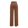 thumbnail image 3 of Woman Pants Wide Leg Straight Baggy Brown Pants Women Casual Comfy Dress Pants Womens Office Pants Flowy Pants for Women, 3 of 4