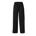 thumbnail image 6 of ZyeKqe Wide Leg Sweatpants for Women Casual Drawstring Striped Baggy Comfy Fall Fashion Elastic Waisted Athletic Pants, 6 of 7