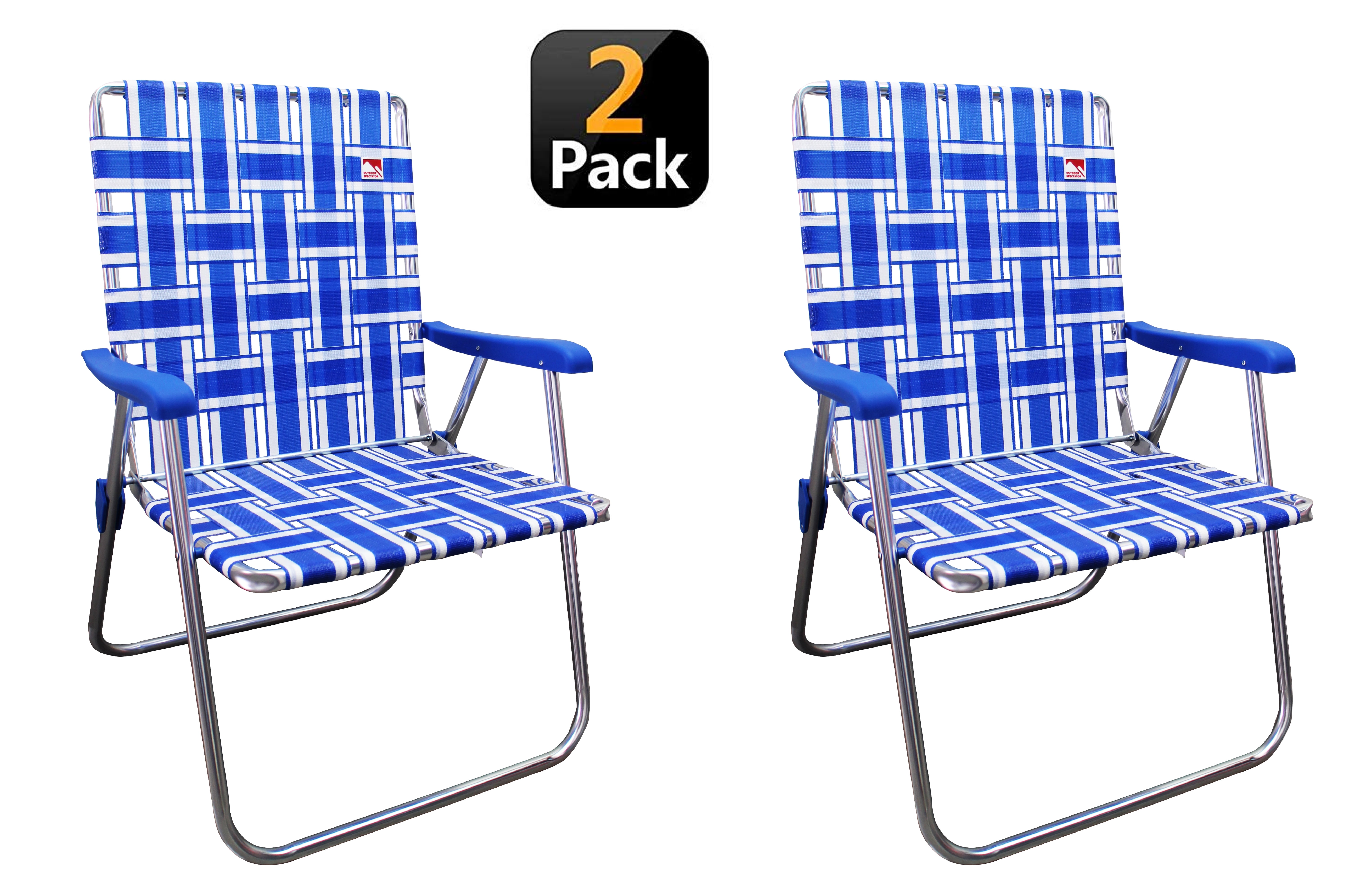 Outdoor Spectator (2-Pack) Classic Aluminum Webbed Folding Lawn / Camp ...