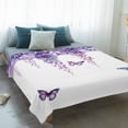thumbnail image 4 of Wisteria Blanket Soft Cozy Warm Throw Blanket for Couch, Plush Fuzzy Flannel Fleece Blankets for Sofa, Purple Flowers Butterflies Vintage Spring Bed Blankets Lightweight Gifts for Women, 50"x60", 4 of 9
