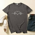 thumbnail image 2 of MaFYtyTPR Women's T-Shirts for Valentine's Day Fashion Short Sleeve Love Printed Round Neck Loose Pullover Tops Dark Gray XL, 2 of 5