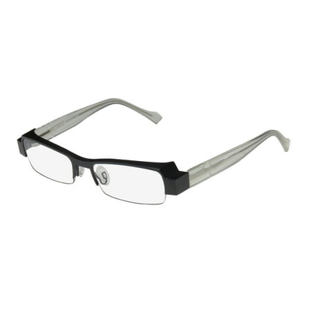 New Harry Lary's Galaxy Mens/Womens Designer Half-Rim Black / Clear / Pearl Brand Name High-class Hip Frame Demo Lenses 51-17-0 Spring Hinges Eyeglasses/Eyewear