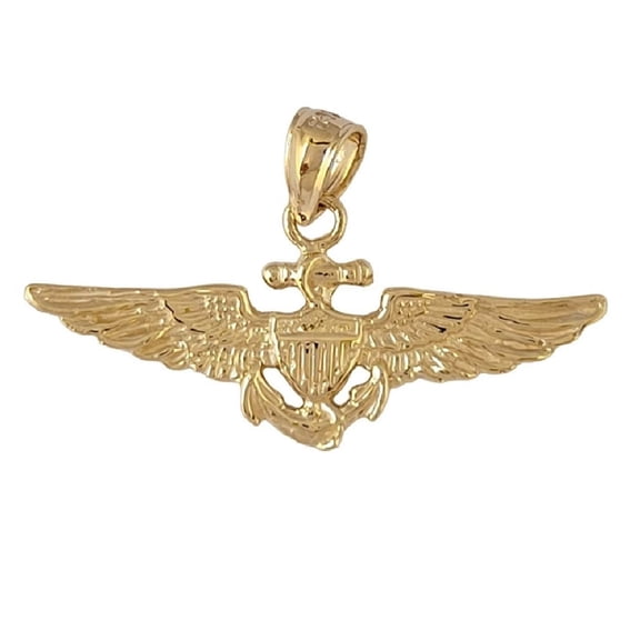 14K Yellow Gold Navy Pendant