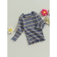 thumbnail image 3 of Bagilaanoe Toddler Baby Girl T-Shirt Casual Stripe Print Long Sleeve Tops 9M 12M 18M 24M 3T 4T Kids Pullovers Fall Clothes, 3 of 8