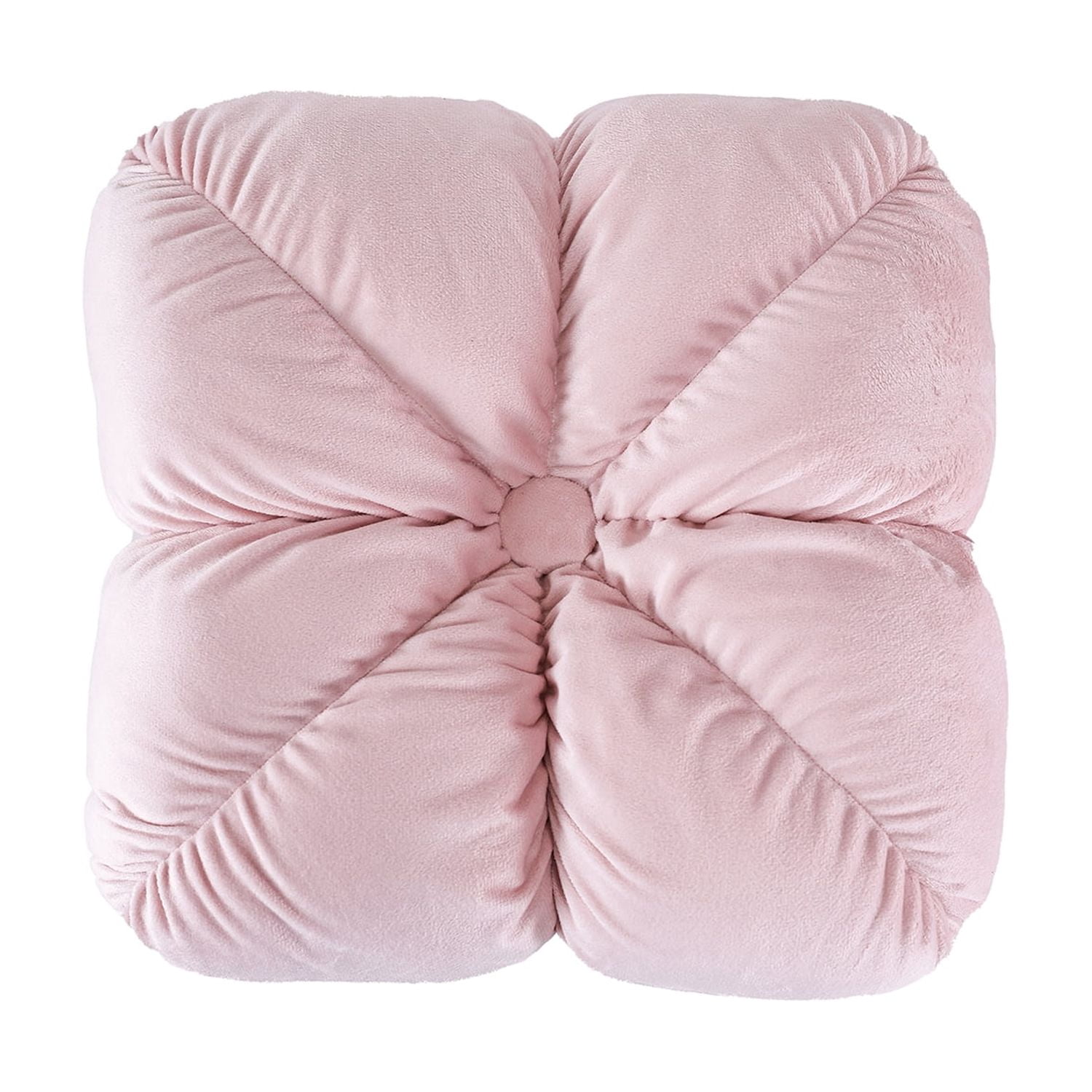 Set of 2 14" Square Velvet Flower Knot Accent Throw Pillows
