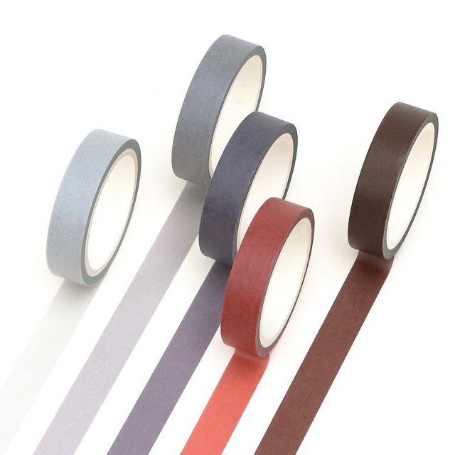 5 rollos de cinta de color sólido se pueden rasgar Diario cuenta de mano función práctica decoración DIY y cinta de papel