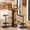 Brown, variant on Finmind Round Bar Table with 2 Barstools, Industrial Bistro Pub Set with Metal Footrest for Kitchen Nook, Apartment, Small Space, Brown