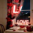 thumbnail image 4 of Oliegs Rideaux de la Saint-Valentin Rose Rouge Pétales de Rose Rouge Rideaux de Salon Chambre Marche, 4 of 5