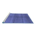 thumbnail image 2 of Ahgly Company Machine Washable Indoor Square Oriental Blue Industrial Area Rugs, 5' Square, 2 of 4
