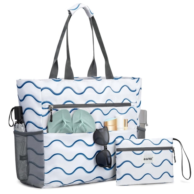 Bolsa de Playa G4Free Impermeable y a Prueba de Arena 50L para Mujeres con Bolsillos