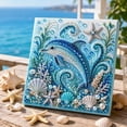 thumbnail image 2 of Ocean Theme DIY Pearl Art Kit Blue Dolphin Wave 3D Sparkling Coastal Mosaic Diamond Painting with Pearls Rhinestones Coastal Home Wall Decor Handmade Gift for Adults Teens Beach Lovers, 2 of 7