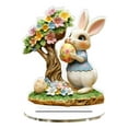 thumbnail image 2 of Fasiaou 2 Counts Easter Bunny Acrylic Tabletop Decoration Hollow Out Ornament for Holiday Home Office Desk Shelf, Festive Spring Decorations Gift, 2 of 5