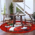 thumbnail image 3 of Round Area Rugs Collection 8 Ft, Red Christmas Santa Claus Non-Slip Residential Carpet, Snowflakes Winter Xmas Gifts Indoor Crawling Mats Runner Rugs for Living Room/Dining Room/Bedroom, 3 of 8