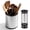 Silver, variant on FUYGRCJ Metal Kitchen Utensil Holder with Drain Holes, Rustproof Spatula Organizer with 4 Removable Compartments for Countertop