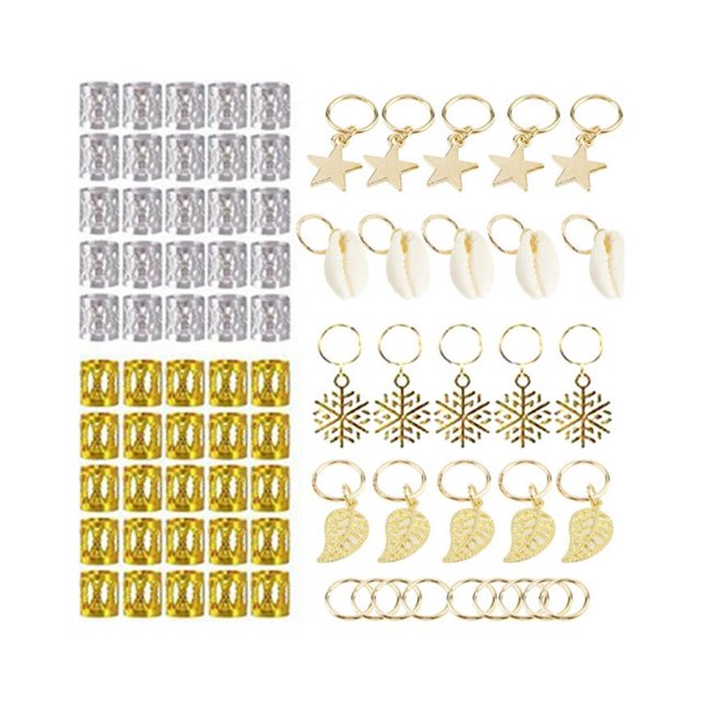 HEALEEP 80pcs Hair Braid Rings Diy Hollow Dreadlocks Jewelry Hair Accessories For Braids Locs Lightweight Easy To Use