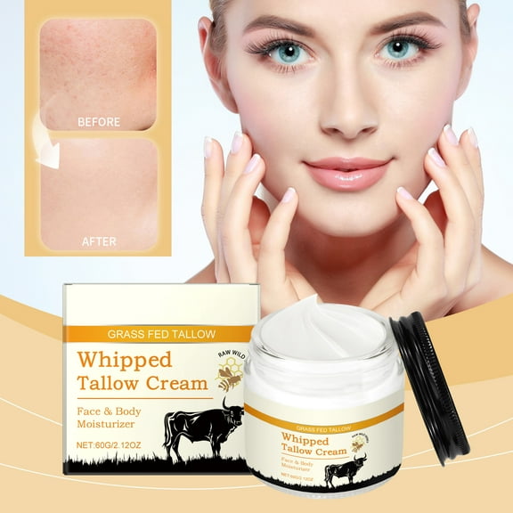 HYLLai Grass-Fed Beef Tallow Balm, Ultra-Nourishing Cream for Face, Lips & Dry Patches, Handmade in Small Batches,60g