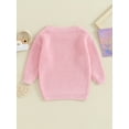 thumbnail image 4 of Wassery Baby Girls Boys Sweater Long Sleeve Crew Neck Letters Print Knitted Sweater 3M 6M 9M 12M 18M 24M Newborn Warm Knit Pullover Sweater Fall Winter Clothes for Infant Girls Boys, 4 of 9