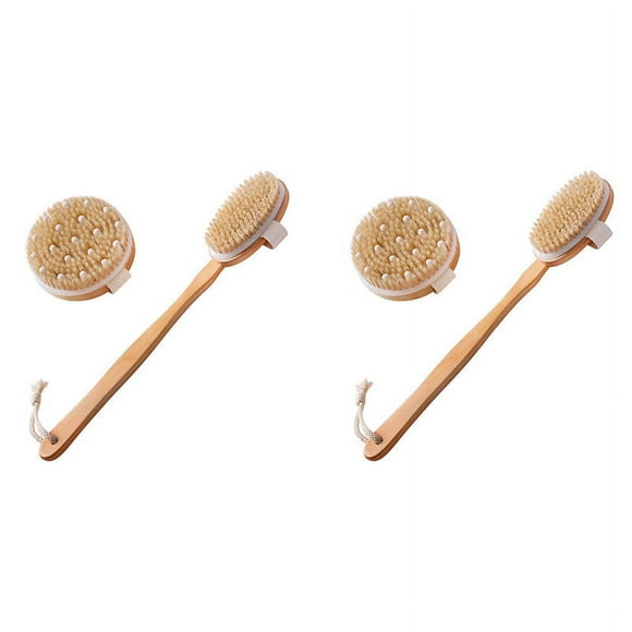 Dry Brushing Body Brush 4, Dry Skin Exfoliating Brush, Handle Back Scrubber for Shower, Dry Brush for Cellulite