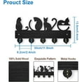 thumbnail image 2 of Love Cat Coat Rack Wall Mount Wooden Key Holder for Wall 11.8×5.4inch Black Cat Key Hooks 5 Alloy Hooks 4 Cats Animal Theme Wall Key Rack for Gift Front Door Hallway Office Wall Art Decor, 2 of 9