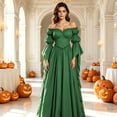 thumbnail image 2 of LEKWK Renaissance Dress Women Medieval Costume Off Shoulder Puff Sleeve Maxi Dress Classic Peasant Gown for Halloween Cosplay Themed Party, 2 of 6